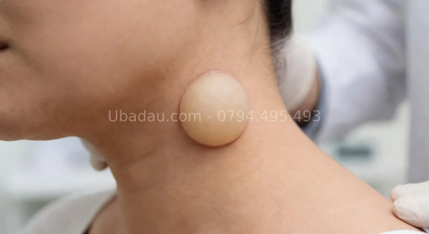 u bã đậu ở cổ