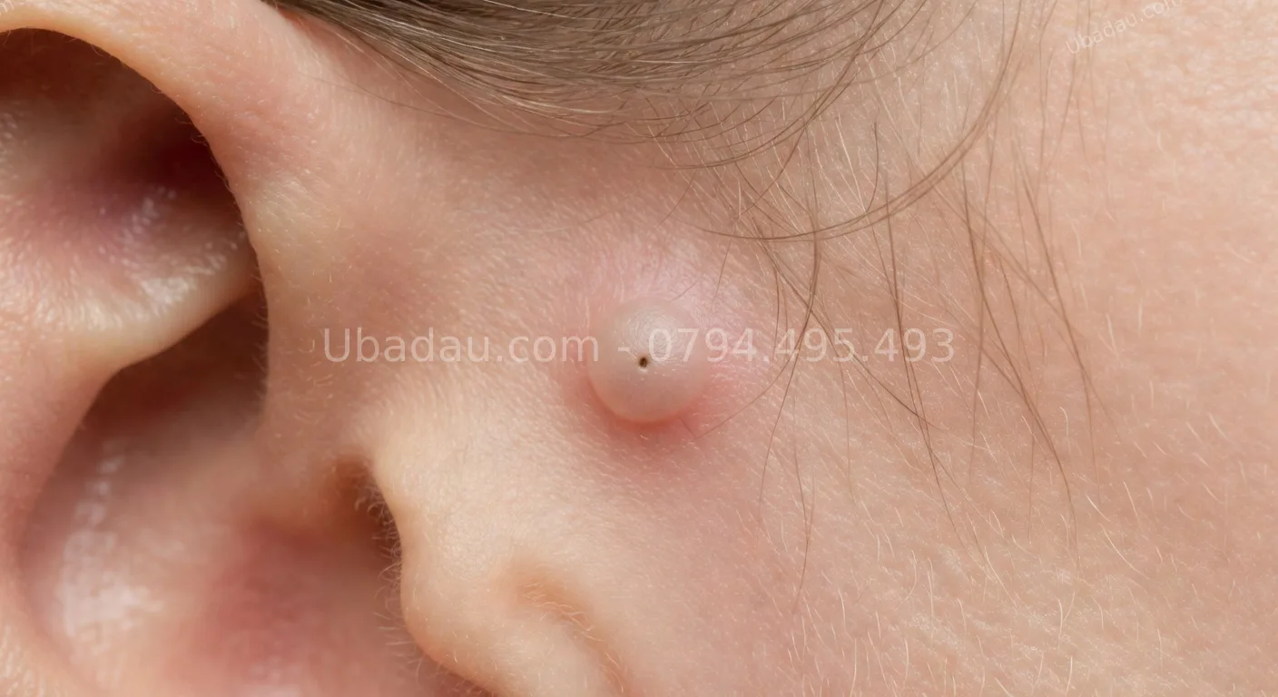 u bã đậu sau tai